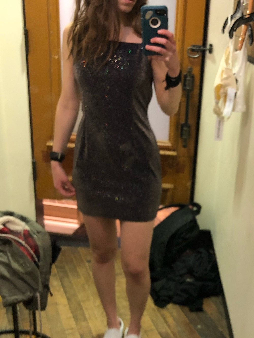 Urban Outfitters Grey Sparkle Mini Slip Dress